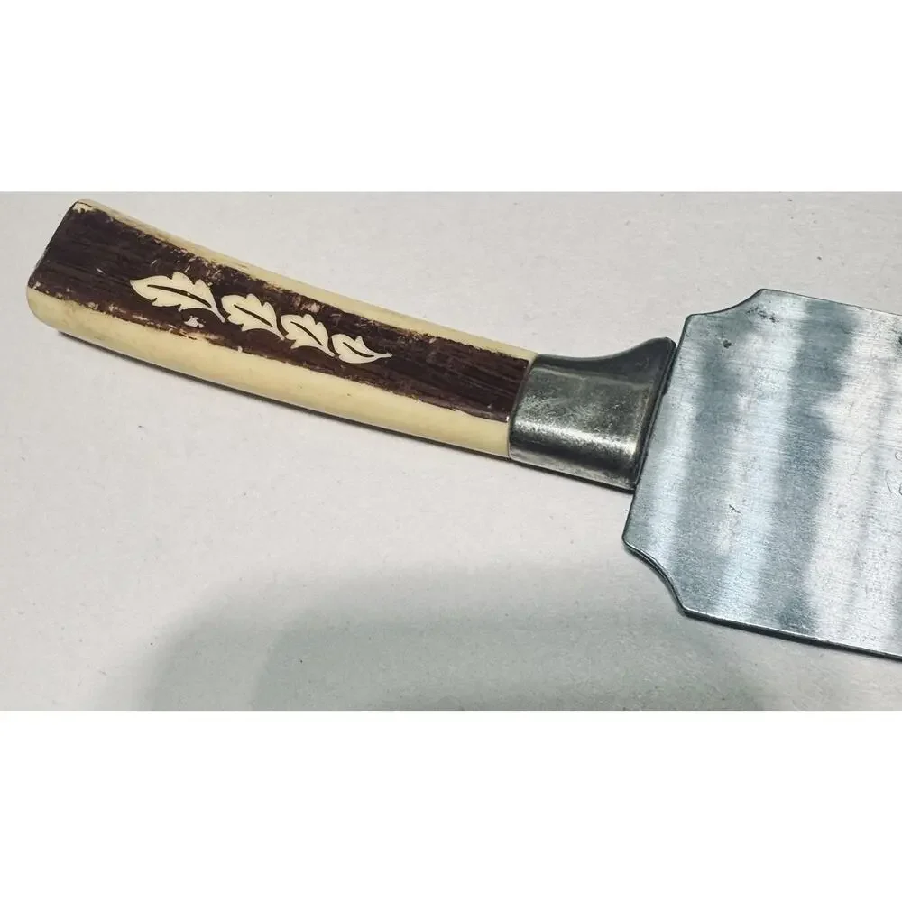 VTG Regent Sheffield Stainless Butterscotch Cake Pie Knife Server Leaf England